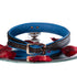 SiaLinda: Halsband echtes Elch Leder mit Strass blau schwarz, gr. O-Ring, 20mm breit - SiaLinda.com